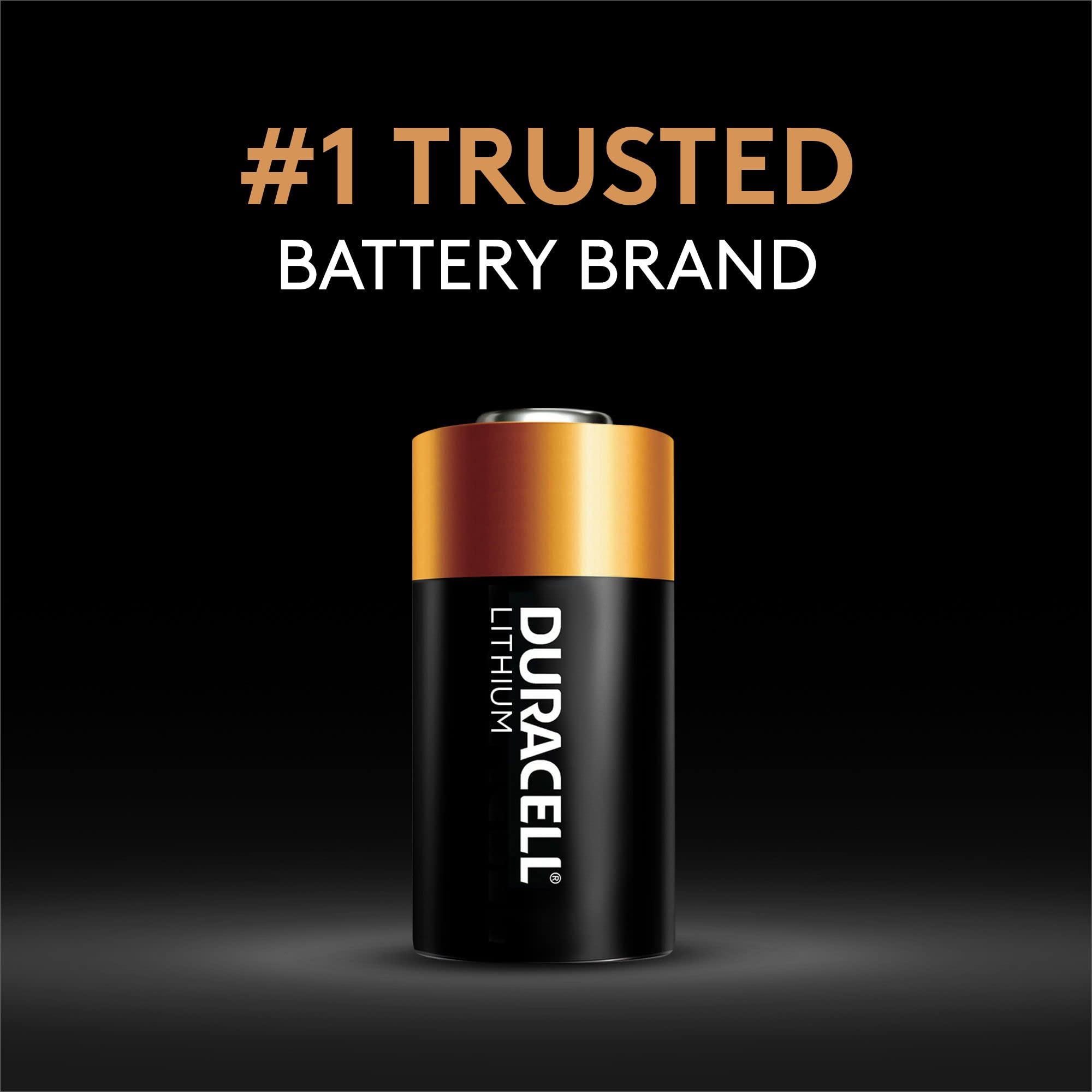 Duracell CR123A 3V Lithium Battery, 4 Count Pack, 123 3 Volt High Power Lithium Battery, Long-Lasting for Home Safety and Security Devices, High-Intensity Flashlights, and Home Automation