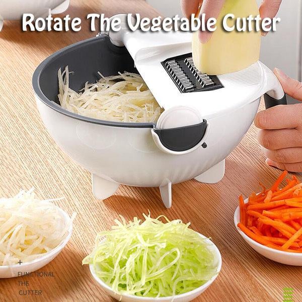 9 In 1 Multi functional Rotate  Fruit Grater Drain Basket