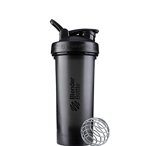 BlenderBottle Classic V2 Shaker Bottle Perfect for Protein Shakes and Pre Workout, 20-Ounce, Black