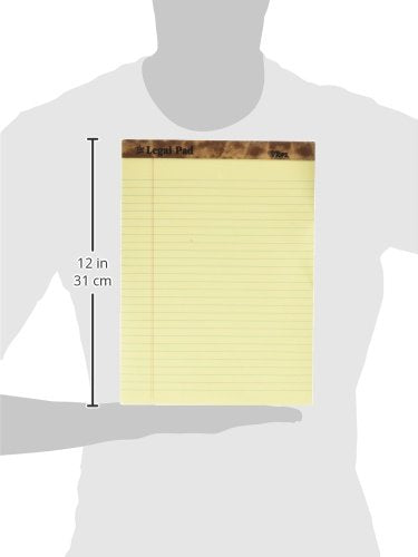 TOPS The Legal Pad Writing Pads, 5" x 8", Jr. Legal Rule, Canary Paper, 50 Sheets, 12 Pack (7501)