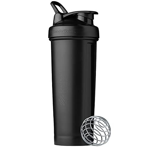 BlenderBottle Classic V2 Shaker Bottle Perfect for Protein Shakes and Pre Workout, 20-Ounce, Black