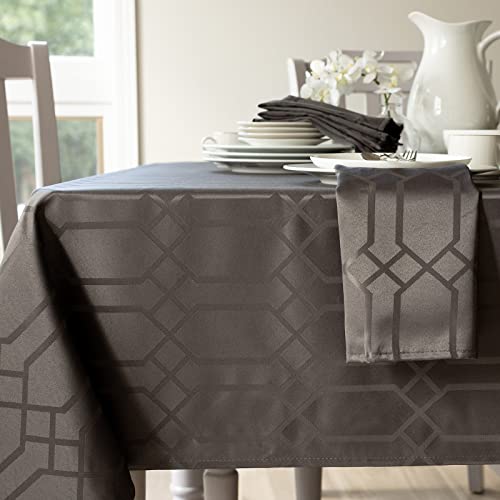 Benson Mills Solid Chagall Spillproof Fabric Tablecloth (60" x 84" Rectangular, Charcoal)