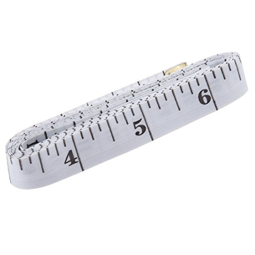 Soft Tape Measure Double Scale Body Sewing Flexible Ruler for Weight Loss Medical Body Measurement Sewing Tailor Craft Vinyl Ruler, Has Centimetre Scale on Reverse Side 60-inch（White）