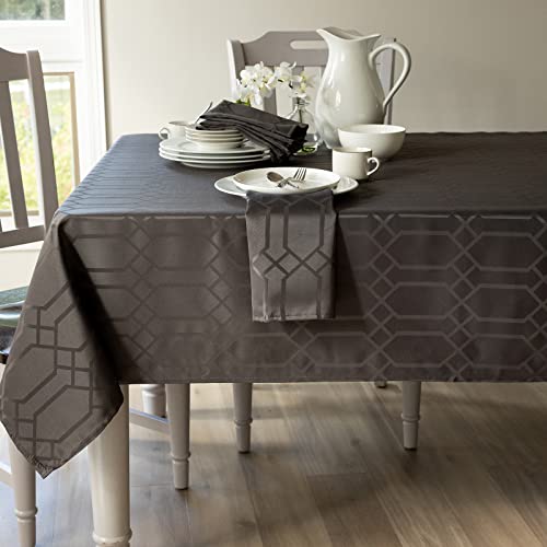 Benson Mills Solid Chagall Spillproof Fabric Tablecloth (60" x 84" Rectangular, Charcoal)