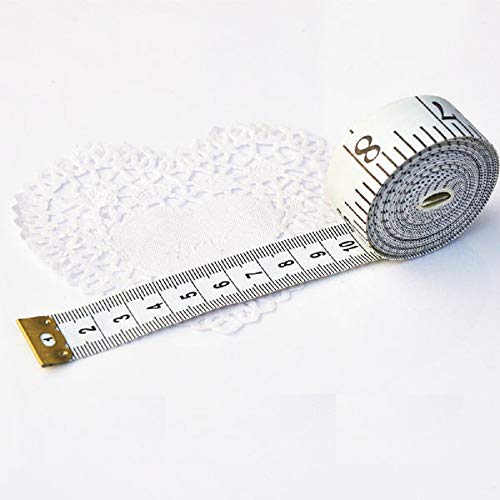 Soft Tape Measure Double Scale Body Sewing Flexible Ruler for Weight Loss Medical Body Measurement Sewing Tailor Craft Vinyl Ruler, Has Centimetre Scale on Reverse Side 60-inch（White）