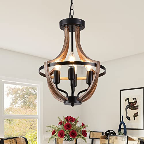 Lanhall 4 Light Farmhouse Chandelier Modern Flush Mount Ceiling Light Fixture Pendant Lighting Hanging Lights for Dining Room, Kitchen Island, Living Room, Bedroom, Foyer, Entryway Metal E12 Base