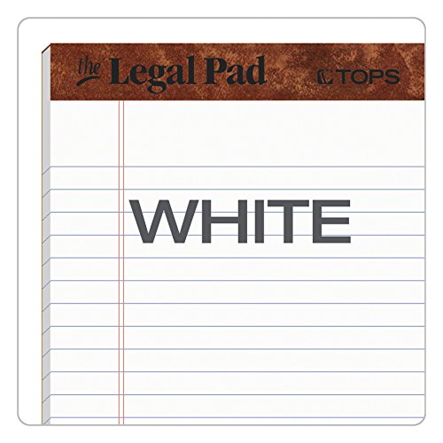 TOPS The Legal Pad Writing Pads, 5" x 8", Jr. Legal Rule, Canary Paper, 50 Sheets, 12 Pack (7501)