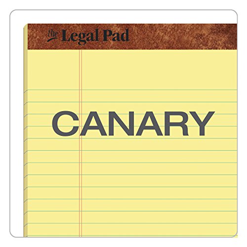 TOPS The Legal Pad Writing Pads, 5" x 8", Jr. Legal Rule, Canary Paper, 50 Sheets, 12 Pack (7501)