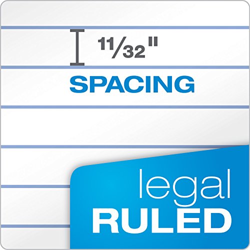 TOPS The Legal Pad Writing Pads, 5" x 8", Jr. Legal Rule, Canary Paper, 50 Sheets, 12 Pack (7501)